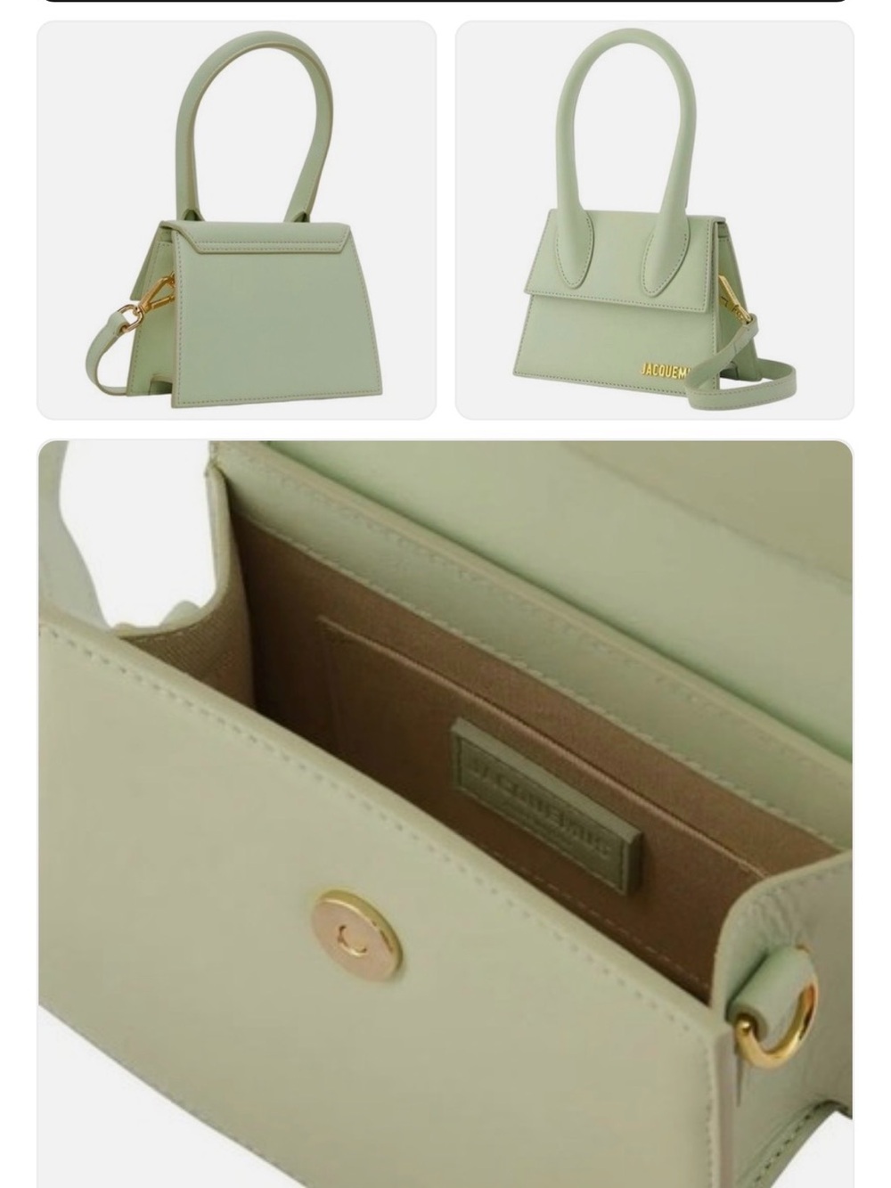 Jacquemus Sage Green Mini Top-Handle Satchel